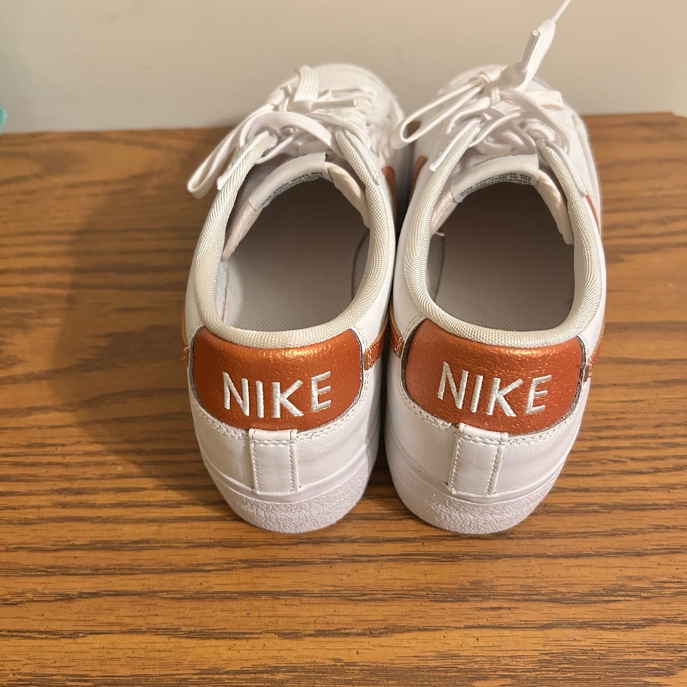 Nike Blazer Low Platform White and Bronze Women's Sneakers - Picture 3 of 5